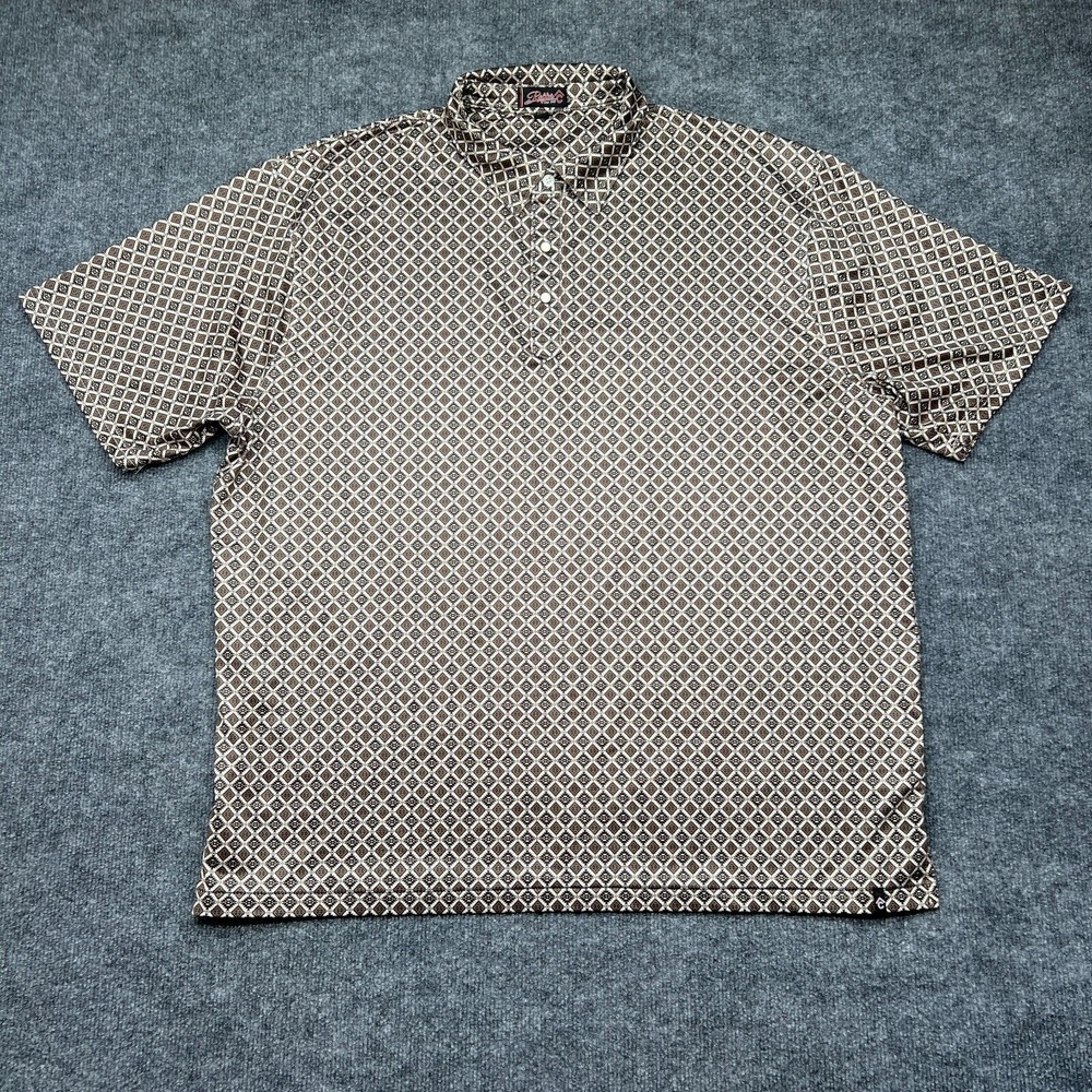 RAFTER C Performance Polo Shirt Men's 2XL Geometric Print Short Sleeve Aztec